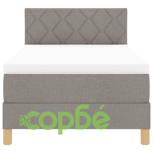 Континентално легло с матрак таупе 90x190 см от полиестерен текстил ➤ топ цена ➤ sorbe.bg