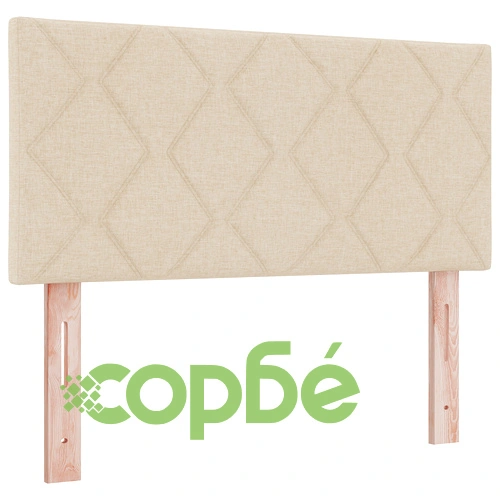 Легло с пружини и матрак 100x200 см, кремава тъкан, единично ➤ топ цена ➤ sorbe.bg