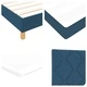 Континентално легло с матрак синьо 120x190 см текстил с регулируема табла
