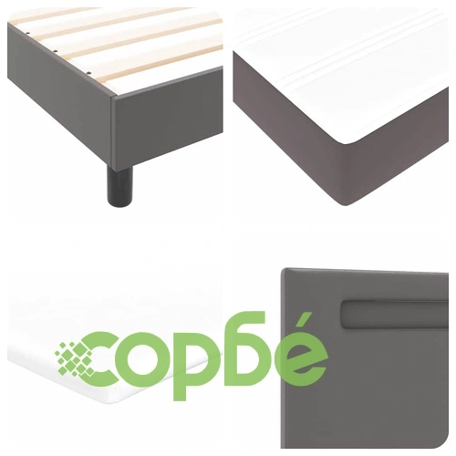 Рамка за легло с матрак сив 90x190 см изкуствена кожа с LED осветление ➤ топ цена ➤ sorbe.bg