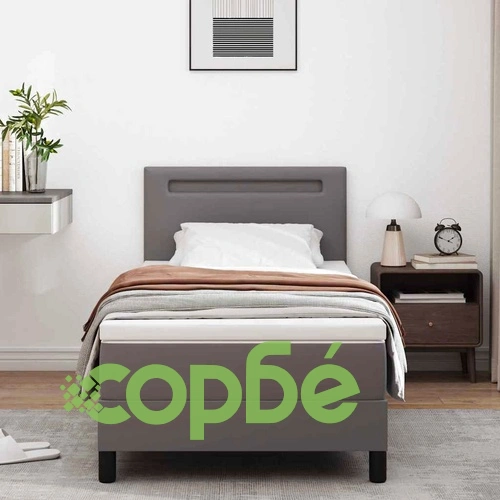 Рамка за легло с матрак сив 90x190 см изкуствена кожа с LED осветление ➤ топ цена ➤ sorbe.bg