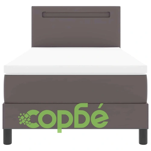 Рамка за легло с матрак сив 90x190 см изкуствена кожа с LED осветление ➤ топ цена ➤ sorbe.bg