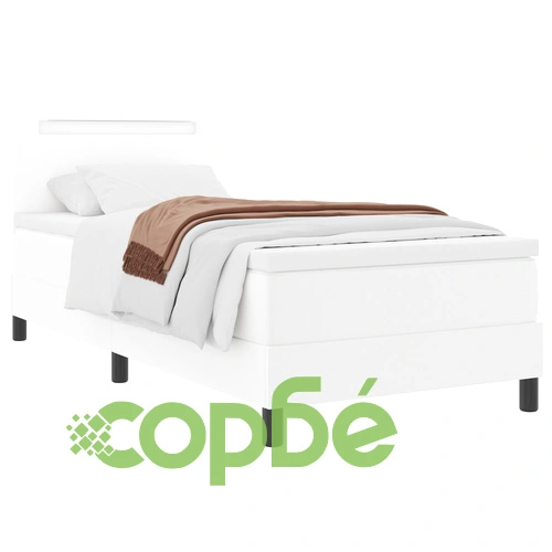 Кутия с пружини с матрак 90x200 см от бяла еко кожа ➤ топ цена ➤ sorbe.bg