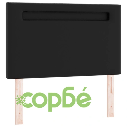Легло с пружинен матрак 100x200 см от черна еко кожа ➤ топ цена ➤ sorbe.bg