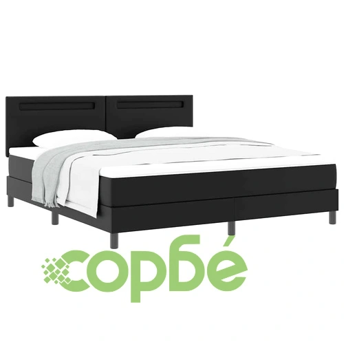 Рамка за легло с матрак от изкуствена кожа 180x200 см в черен цвят ➤ топ цена ➤ sorbe.bg