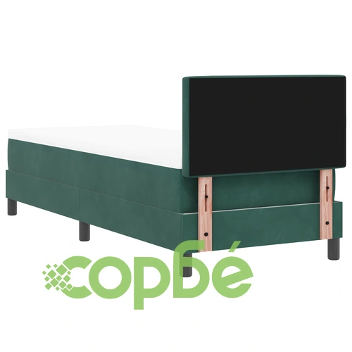 Вертикално легло с матрак 80x200 см от тъмнозелено кадифе ➤ топ цена ➤ sorbe.bg