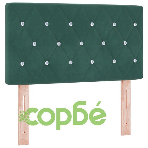 Вертикално легло с матрак 80x200 см от тъмнозелено кадифе ➤ топ цена ➤ sorbe.bg