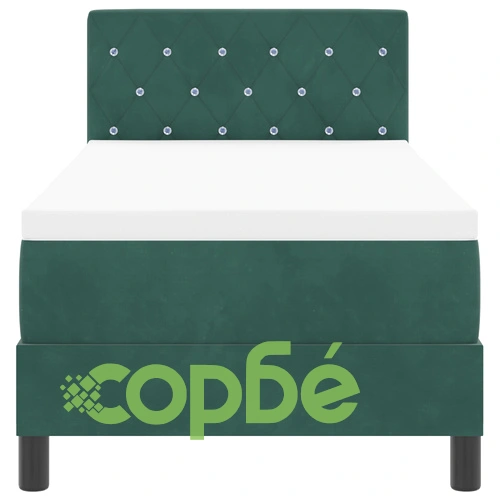 Вертикално легло с матрак 80x200 см от тъмнозелено кадифе ➤ топ цена ➤ sorbe.bg