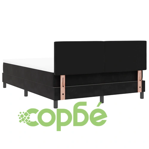 Легло с матрак от велур в черно 140x200 см с покет пружини ➤ топ цена ➤ sorbe.bg