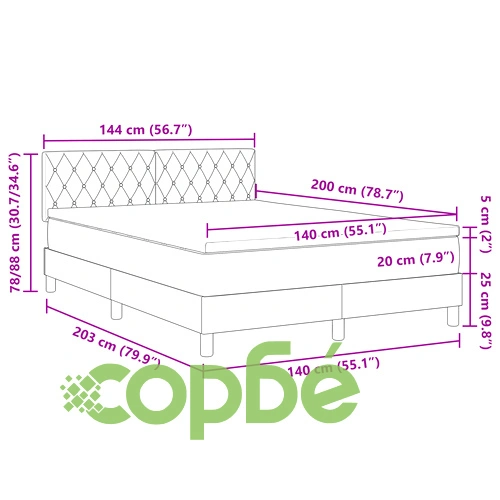 Легло с матрак от велур в черно 140x200 см с покет пружини ➤ топ цена ➤ sorbe.bg