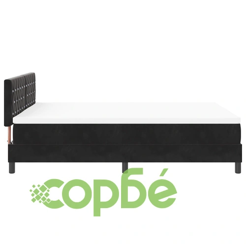 Легло с матрак от велур в черно 140x200 см с покет пружини ➤ топ цена ➤ sorbe.bg