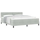 Кинг Размер Легло Box Spring с Матрак - Светло Сиво Велур 203x180 см