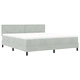 Кинг Размер Легло Box Spring с Матрак - Светло Сиво Велур 203x180 см
