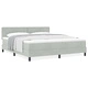 Кинг Размер Легло Box Spring с Матрак - Светло Сиво Велур 203x180 см