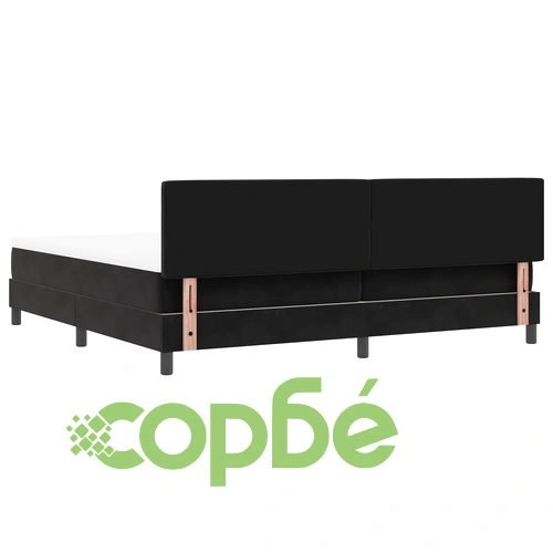 Луксозно легло с матрак от черен велур 200x200 см с джобни пружини ➤ топ цена ➤ sorbe.bg