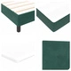 Box Spring легло с матрак 90x190 см, Тъмнозелено Кадифе, за Единично Легло