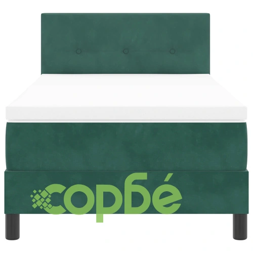 Box Spring легло с матрак 90x190 см, Тъмнозелено Кадифе, за Единично Легло ➤ топ цена ➤ sorbe.bg