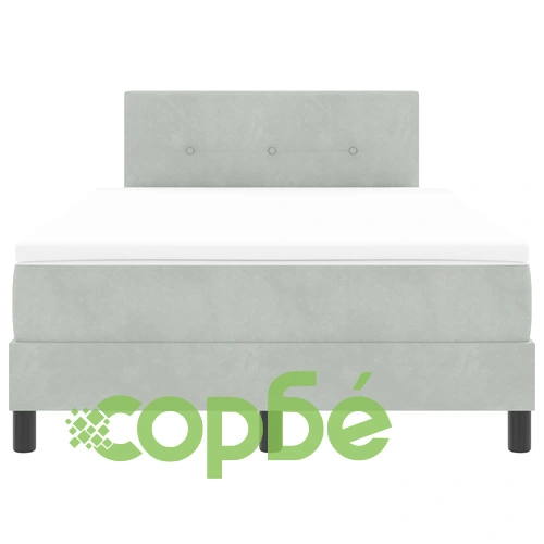 Легло с пружина и матрак 120x190 см, светлосиво кадифе ➤ топ цена ➤ sorbe.bg