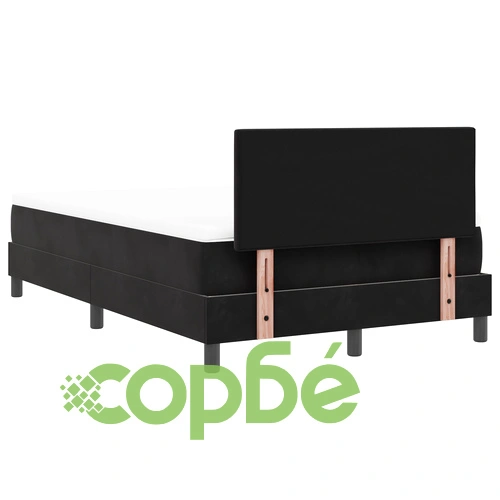 Легло с матрак от черно кадифе 120x190 см - Малко двойно ➤ топ цена ➤ sorbe.bg