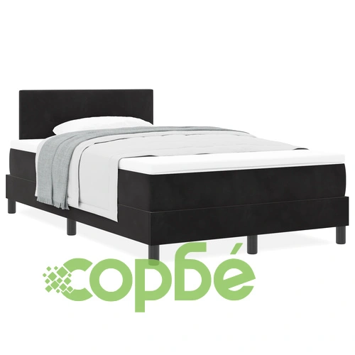 Легло с матрак от черно кадифе 120x190 см - Малко двойно ➤ топ цена ➤ sorbe.bg