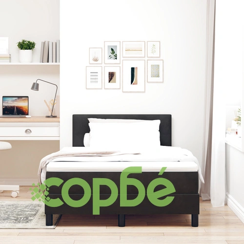 Легло с матрак от черно кадифе 120x190 см - Малко двойно ➤ топ цена ➤ sorbe.bg