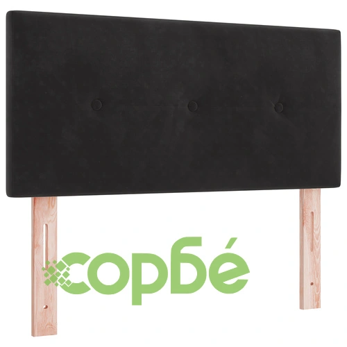 Легло с матрак от черно кадифе 120x190 см - Малко двойно ➤ топ цена ➤ sorbe.bg