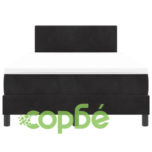 Легло с матрак от черно кадифе 120x190 см - Малко двойно ➤ топ цена ➤ sorbe.bg