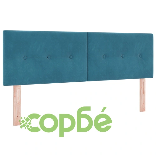 Легло с пружини и матрак от велур, тъмносиньо, 140x190 см ➤ топ цена ➤ sorbe.bg