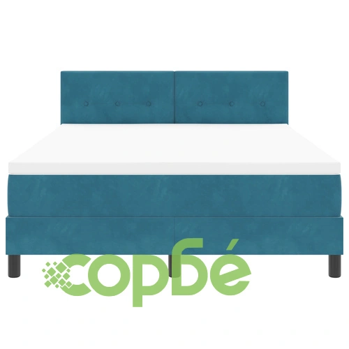 Легло с пружини и матрак от велур, тъмносиньо, 140x190 см ➤ топ цена ➤ sorbe.bg