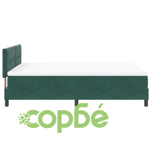 Луксозно Легло с Матрак от Велур 160x200 см в Тъмнозелено ➤ топ цена ➤ sorbe.bg