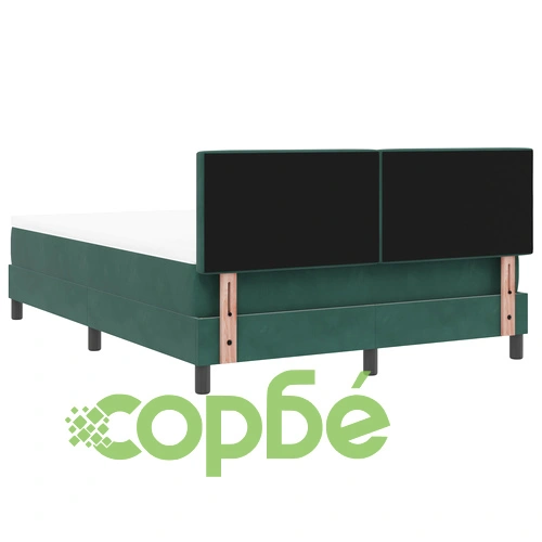 Луксозно Легло с Матрак от Велур 160x200 см в Тъмнозелено ➤ топ цена ➤ sorbe.bg