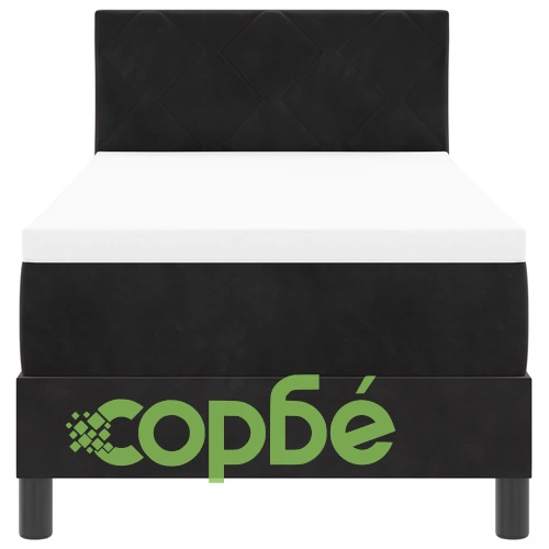 Легло Box Spring с матрак 80x200 см, Черен Велур ➤ топ цена ➤ sorbe.bg