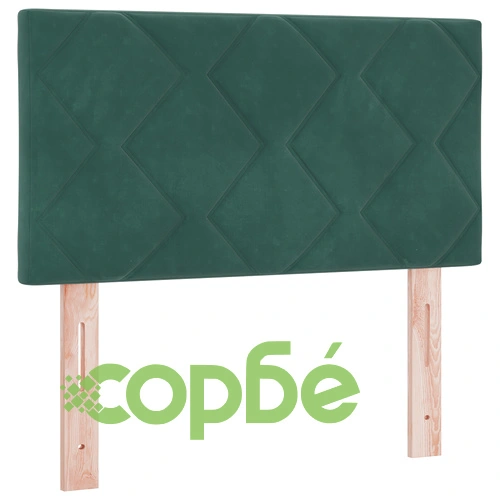 Основно легло с матрак от тъмнозелено кадифе 80x200 см ➤ топ цена ➤ sorbe.bg