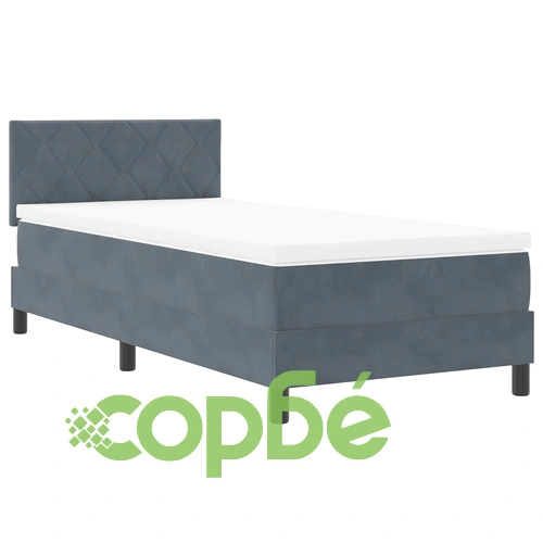 Диван с матрак от кадифе, тъмно сив, 100x200 см ➤ топ цена ➤ sorbe.bg