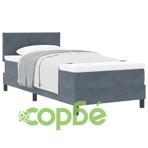 Диван с матрак от кадифе, тъмно сив, 100x200 см ➤ топ цена ➤ sorbe.bg