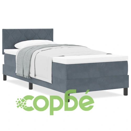 Диван с матрак от кадифе, тъмно сив, 100x200 см ➤ топ цена ➤ sorbe.bg