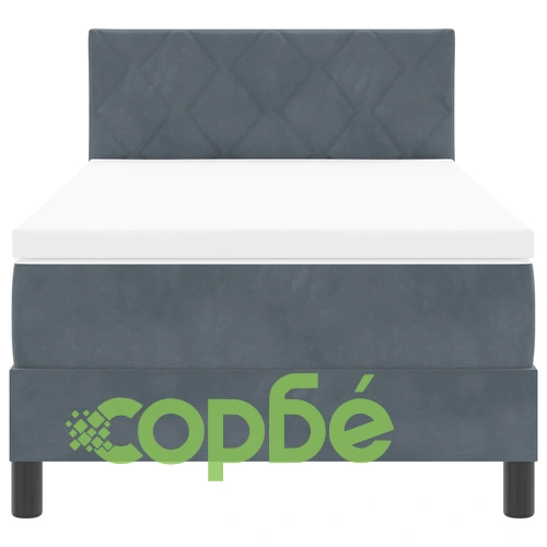 Диван с матрак от кадифе, тъмно сив, 100x200 см ➤ топ цена ➤ sorbe.bg