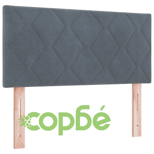 Тъмносиво велурено легло с матрак 120x190 см, за малка двойка ➤ топ цена ➤ sorbe.bg