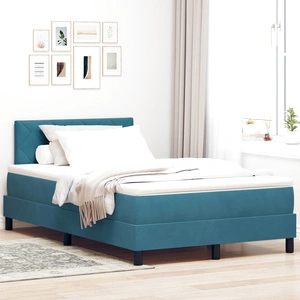 Легло с матрак от тъмносин велур, малко двойно 120x190 см