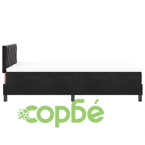 Легло с матрак и подматрачна рамка 120x200 см Черен велур ➤ топ цена ➤ sorbe.bg