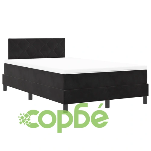 Легло с матрак и подматрачна рамка 120x200 см Черен велур ➤ топ цена ➤ sorbe.bg