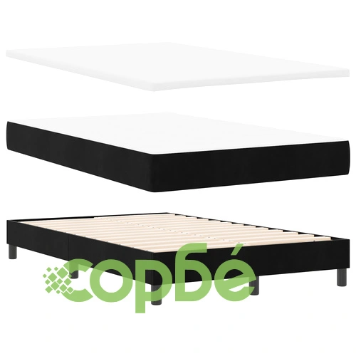 Легло с матрак и подматрачна рамка 120x200 см Черен велур ➤ топ цена ➤ sorbe.bg