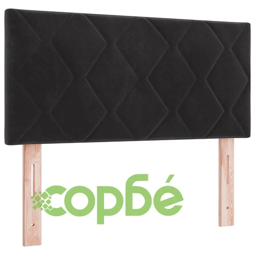 Легло с матрак и подматрачна рамка 120x200 см Черен велур ➤ топ цена ➤ sorbe.bg