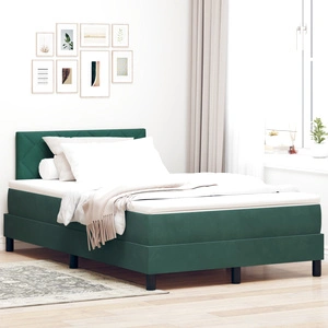 Легло с матрак от тъмнозелено кадифе 120x200 см