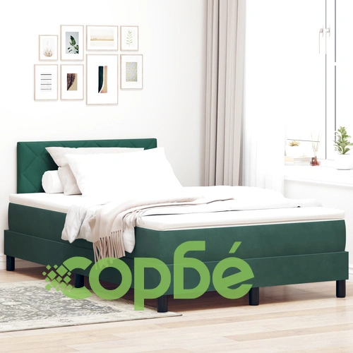 Легло с матрак от тъмнозелено кадифе 120x200 см ➤ топ цена ➤ sorbe.bg
