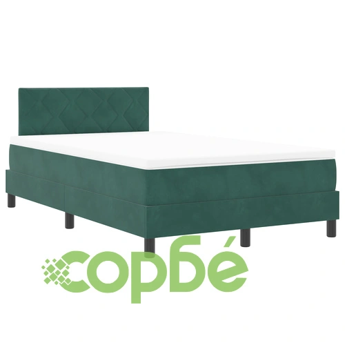 Легло с матрак от тъмнозелено кадифе 120x200 см ➤ топ цена ➤ sorbe.bg
