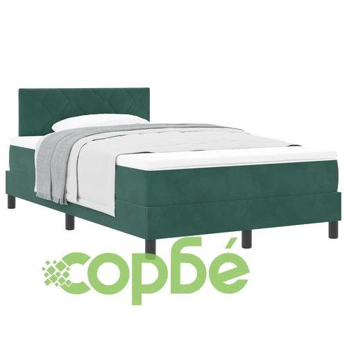 Легло с матрак от тъмнозелено кадифе 120x200 см ➤ топ цена ➤ sorbe.bg