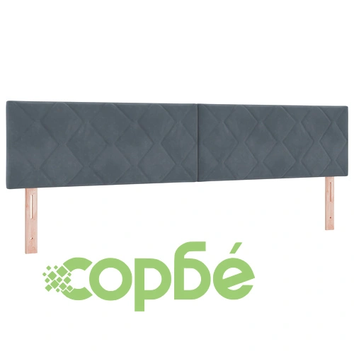 Легло с пружина и матрак 200x200 см, тъмно сиво кадифе ➤ топ цена ➤ sorbe.bg