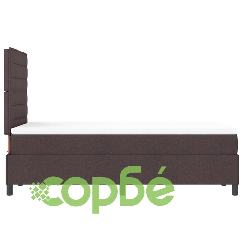 Легло с кутия пружина и матрак 120x190 см, Тъмно кафяво, Тъкан материал ➤ топ цена ➤ sorbe.bg
