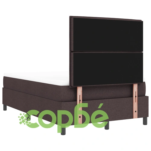 Легло с кутия пружина и матрак 120x190 см, Тъмно кафяво, Тъкан материал ➤ топ цена ➤ sorbe.bg